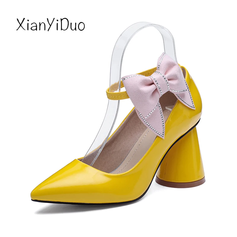 Новинка весны 2019 модные женские Вечерние туфли на высоком каблуке с ремешком