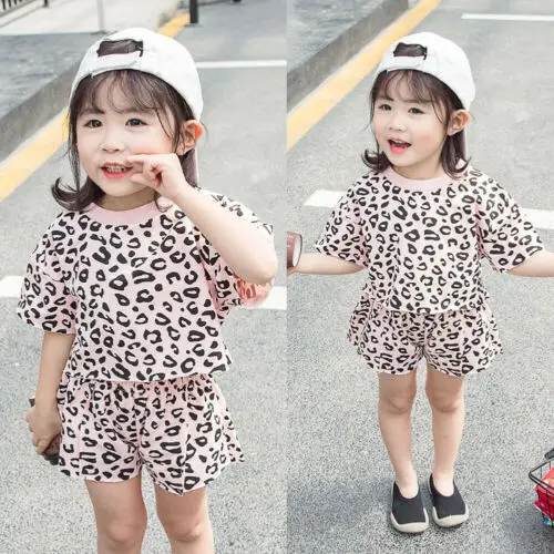 Комплект из 2 предметов летняя хлопковая футболка для девочек короткие штаны