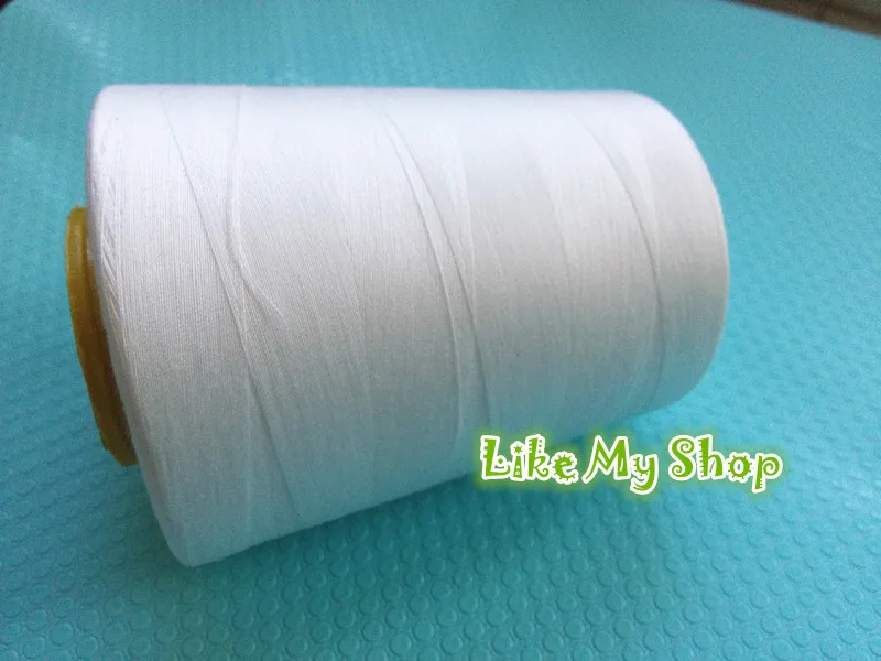 нить белого цвета полиэстер вышивки швейных ниток бобины заполнить 10000 ярдов /