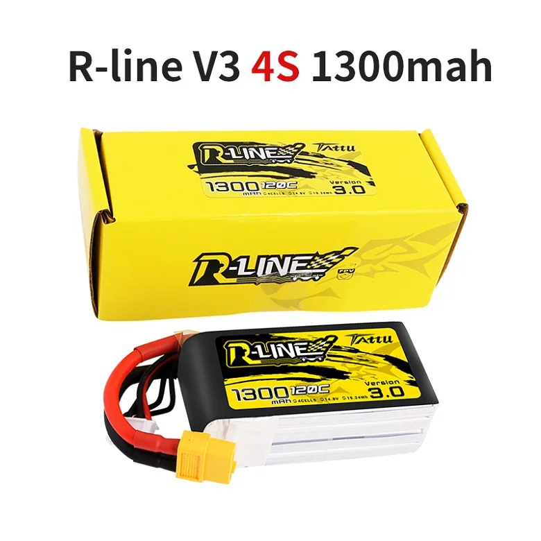 Татту R-Line Версия 3,0 V3 4S 6S 1300/1550/1800/2000 мА/ч, 120C 14,8 V Lipo Батарея с XT60 разъем для небольшой гоночный Дрон с видом от первого лица Квадрокоптер - Цвет: 4S 1300mah 120C XT60