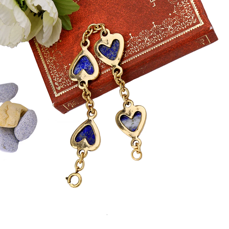 Оптовые цены высокое качество темно синий браслет с сердцем романтические