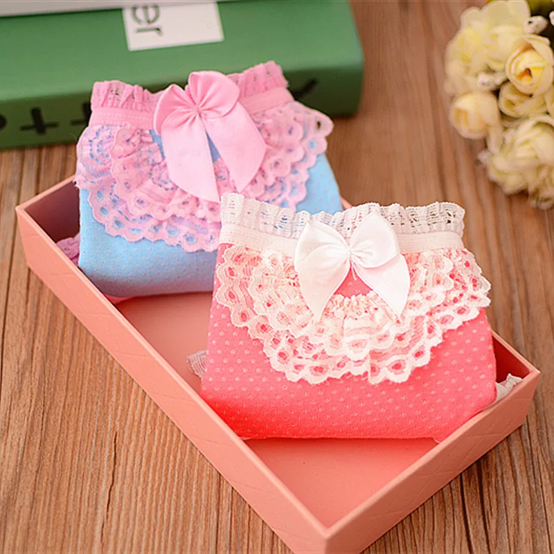 4 Pcs Packed Flowers BOKT Cotton Girl Women Briefs Panties Underpants Lingerie Underwear S/M |