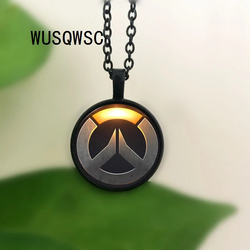 WUSQWSC 2018 поп-игра серии OW цепи ожерелье логотип Overwatch с угрюмой жнец стекло