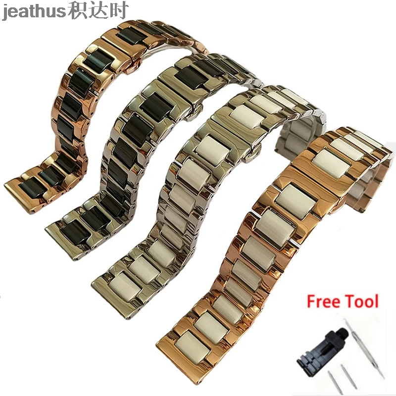 Ремешок Jeathus из керамики и нержавеющей стали сменный браслет для casio tittus Folli Follie