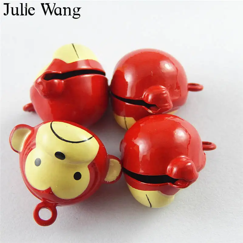 Julie Wang 5 шт. Милая Красная отделка имитация медного очарования для изготовления