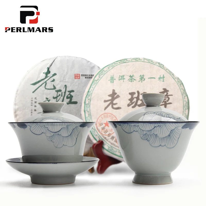 150 мл Цзиндэчжэнь синий и белый фарфор гибискуса Gaiwan мастер чашки Чай горшок