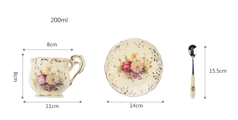 Керамические чашки в европейском стиле 3 набора креативных английской кофейной