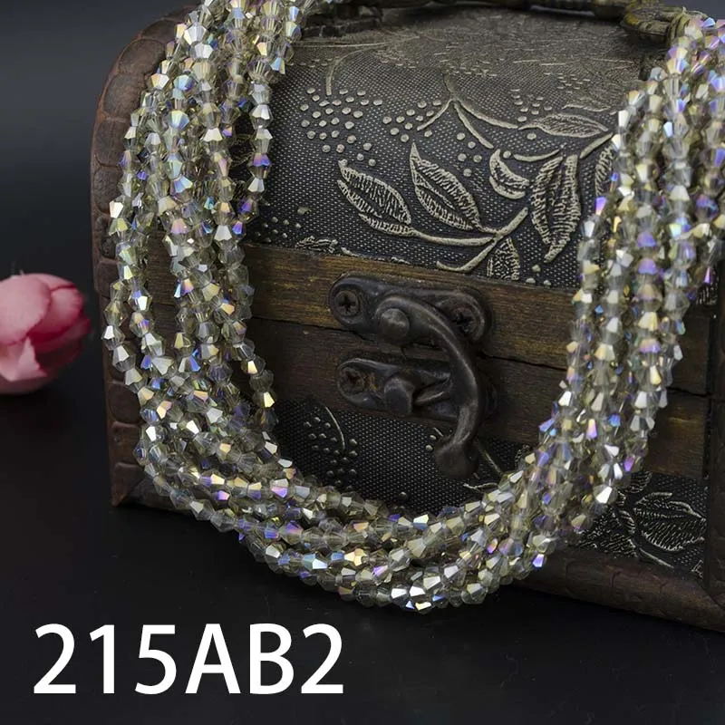 215AB2 Высокое качество,,, AAA кристалл, 115 шт./лот, 4 мм, двухконусные стеклянные бусины, 5301, очаровательные свободные разделительные бусины для шитья одежды своими руками - Цвет: 215AB2