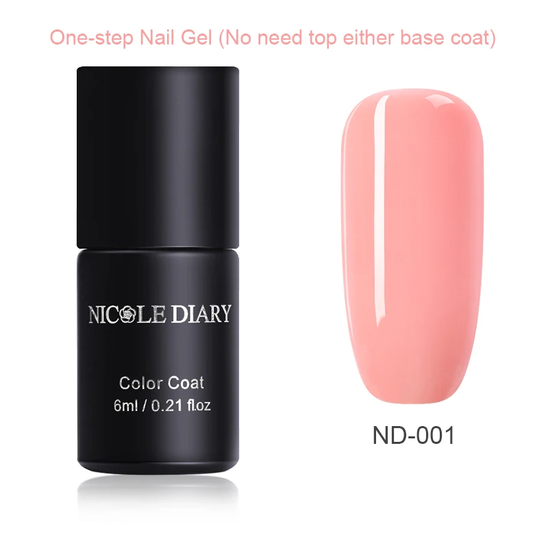 Nude ND-001 NICOLE DIARY розовое золото Гель-лак для ногтей Блеск 6 мл Розовый Блестящий Гель-лак для УФ светодиодный Маникюр УФ-гель для дизайна ногтей - Цвет: Nude ND-001