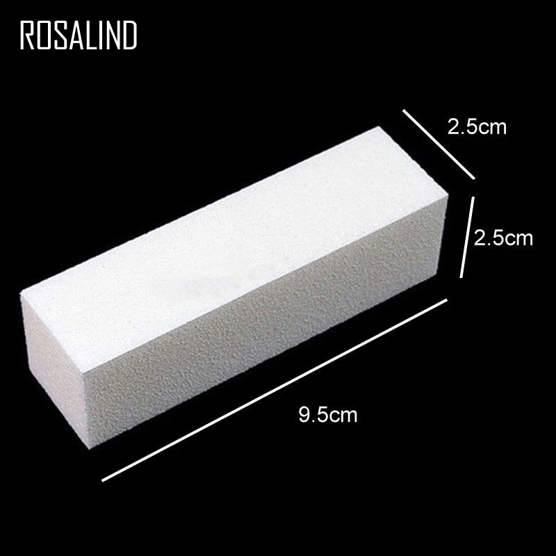 ROSALIND, 4 шт./лот, буферная пилочка для ногтей, инструменты для педикюра, маникюра, полировки, шлифовальный лак, белый, сделай сам, дизайн ногтей, женский салон