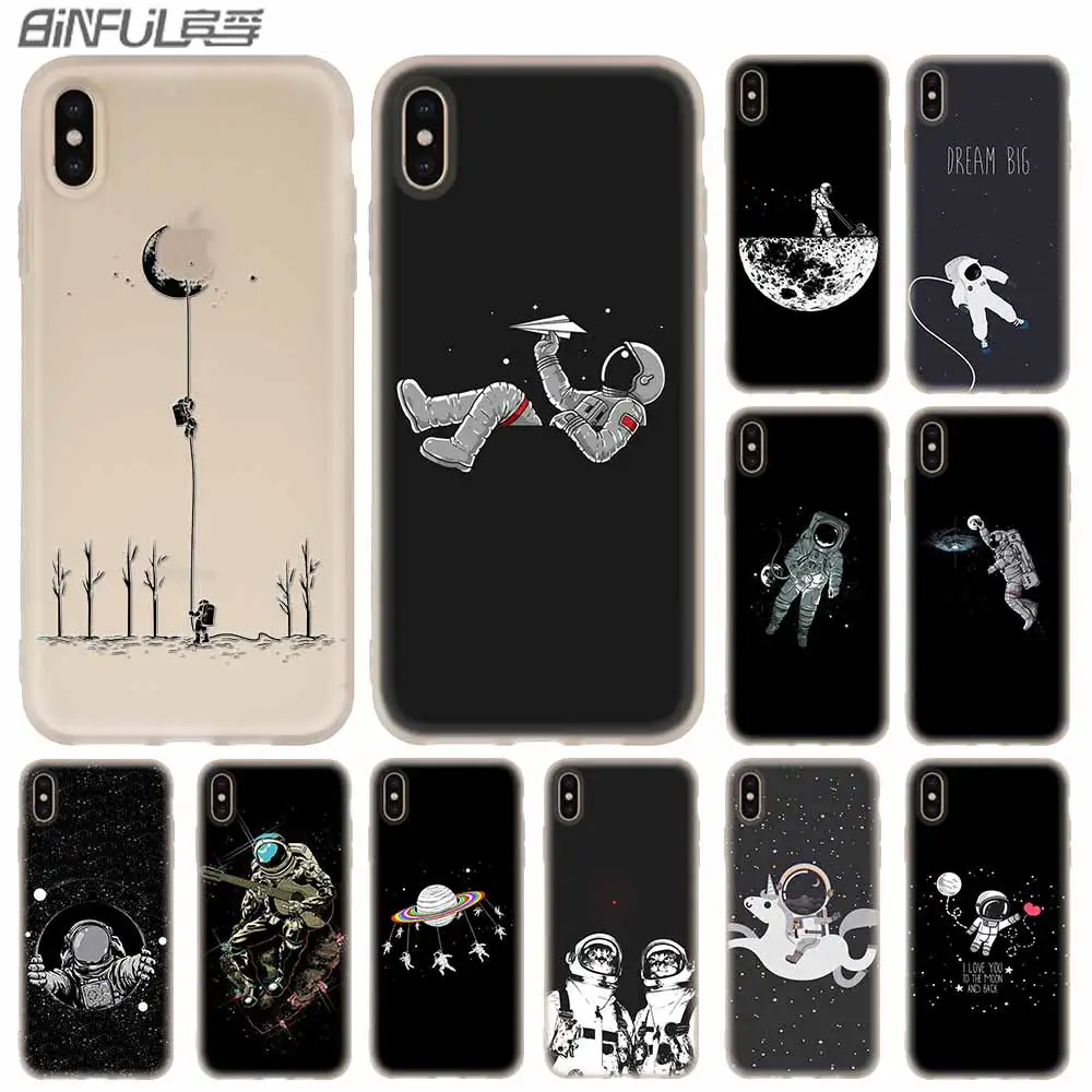 Чехлы для телефонов силиконовый мягкий чехол iPhone 11 Pro X XS Max XR 6 6S 7 8 Plus 5 4S SE funny Space Love