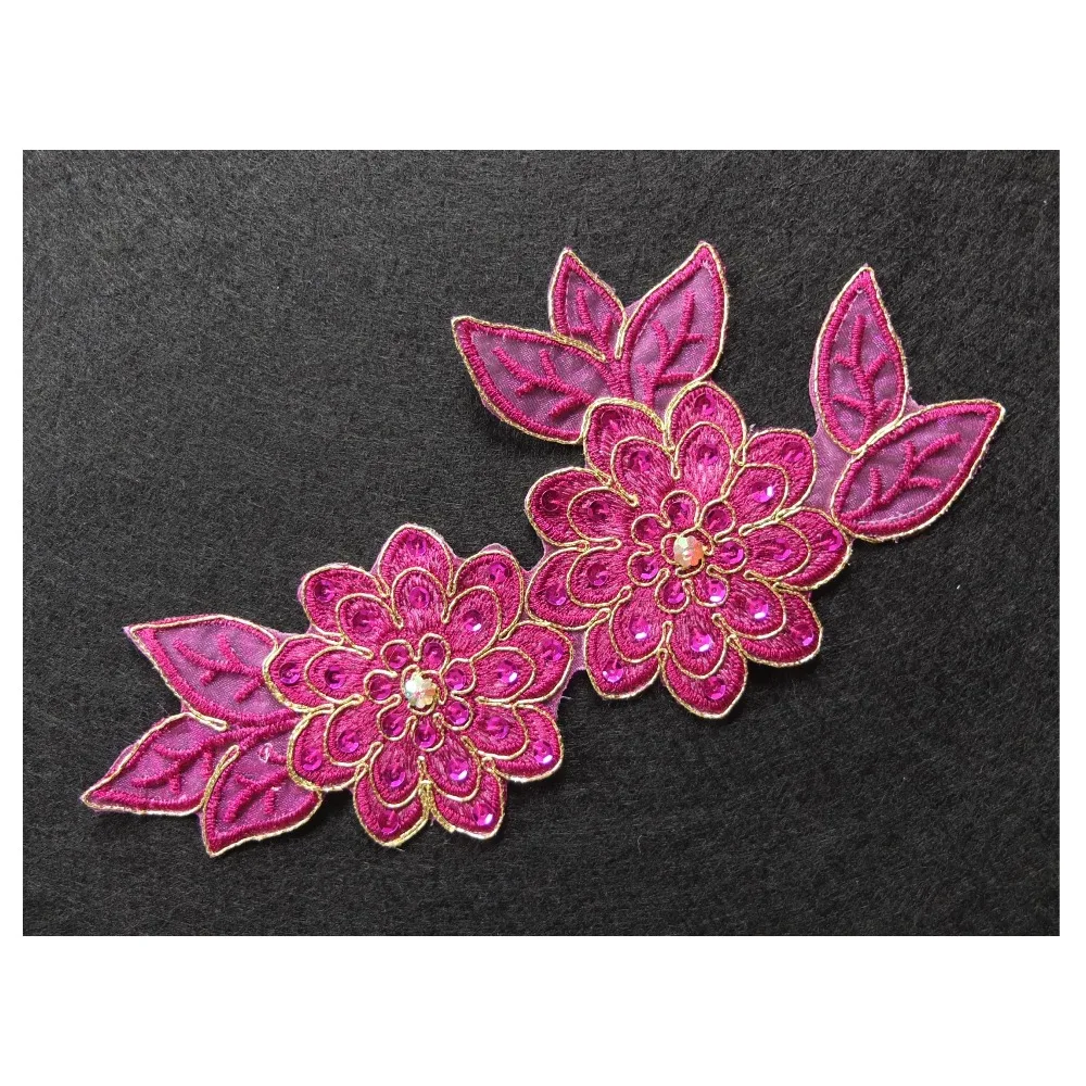 2 шт./лот/цвет x 9 видов цветов (золотистый серебристый кремовый розовый +) вышитый