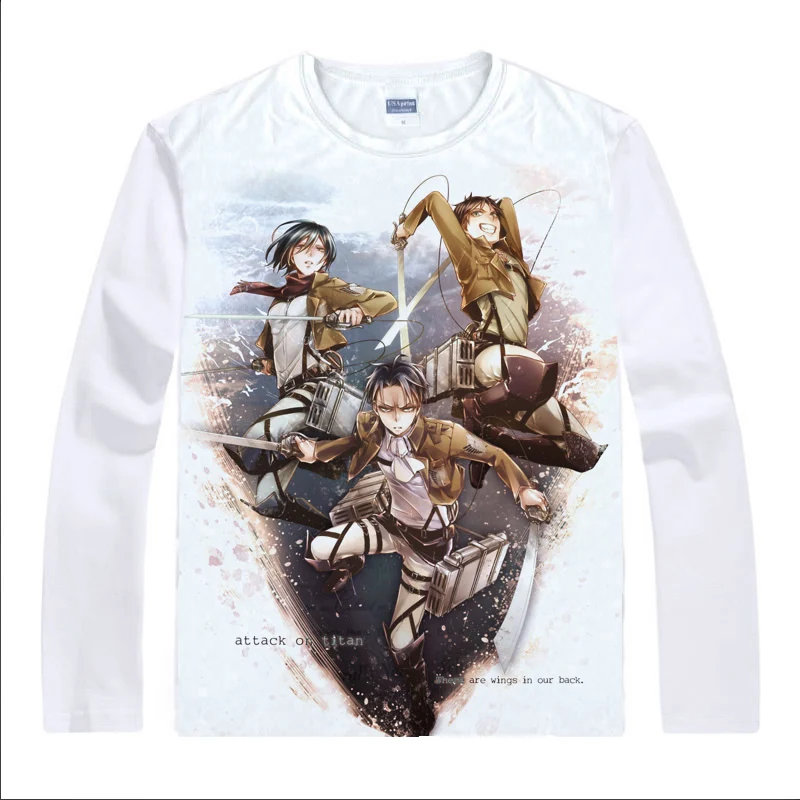 Футболка Coolprint с аниме атака на Титанов футболки разных стилей длинным рукавом