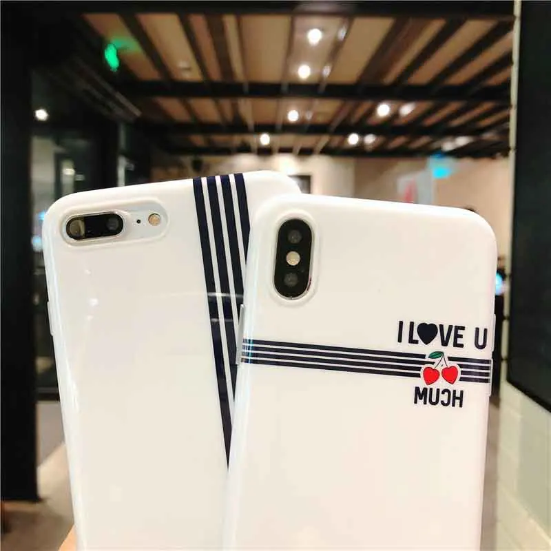 Love soft shell for iPhone X mobile phone case 6 6S 7 8Plus luxury silicone IMD fashion white protective cover | Мобильные телефоны
