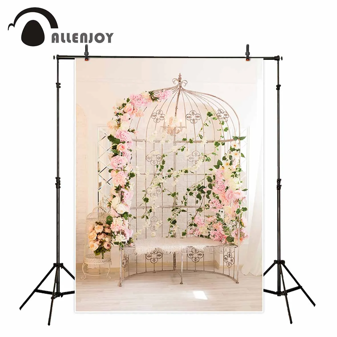 

Allenjoy фотография фон цветок птица клетка свадебное окно внутренний фон фотобудка баннер