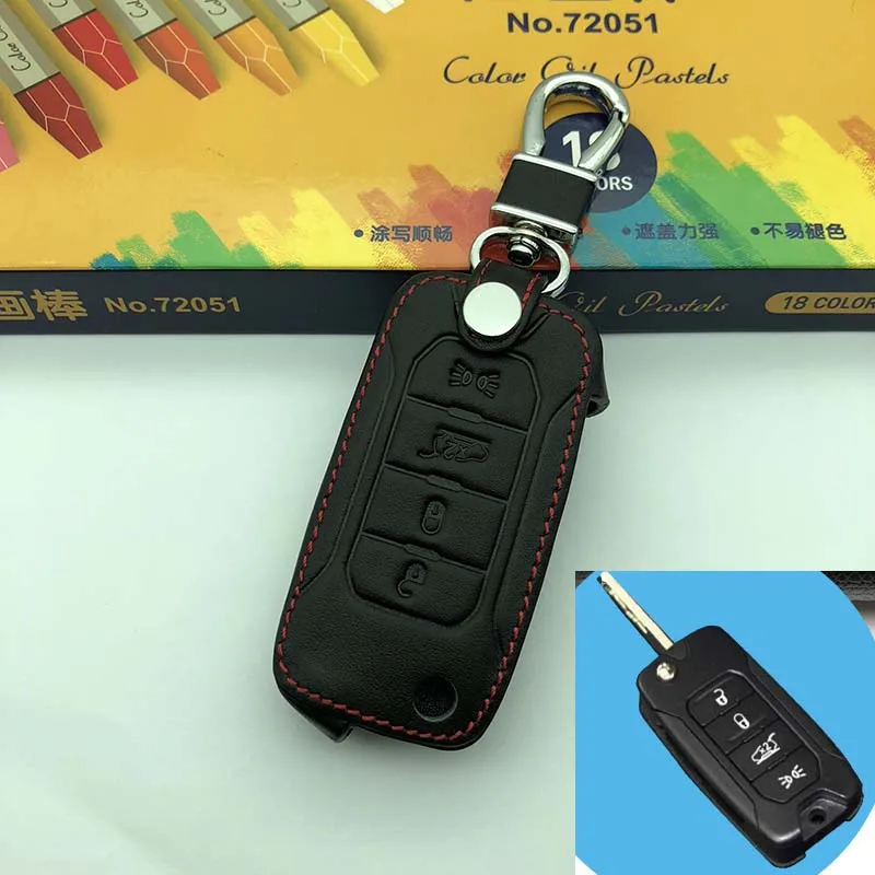 Кожаный чехол для ключей Fiat/Для Jeep Cherokee Compass Patriot Dodge Journey Chrysler 300C автомобильный