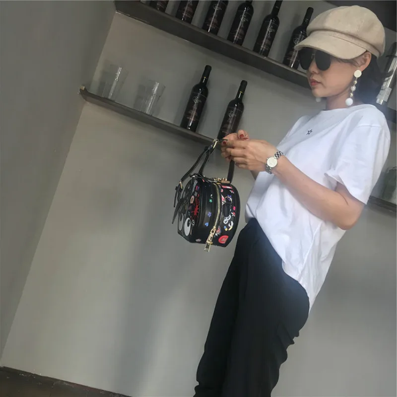 Женские сумочки для граффити с забавным рисунком Дизайнерские Сумочки на молнии