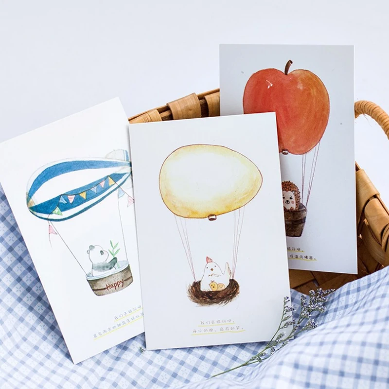 30 шт./партия мультяшная открытка с воздушным шаром поздравительная lomo подарочные