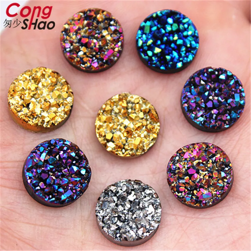 Новый Bling AB Цвет 50 шт 12 мм вогнутая минеральная поверхность круглые полимерные