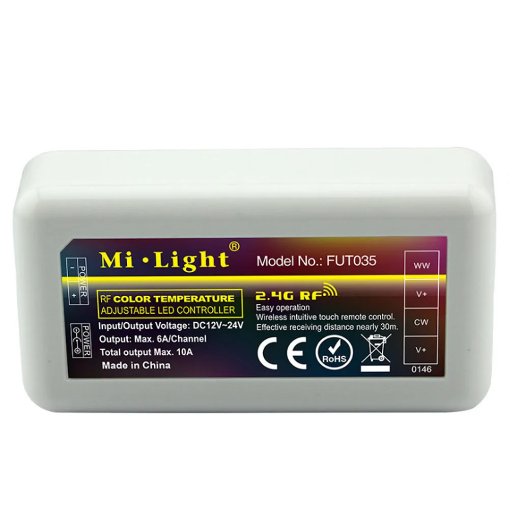 Контроллер Milight фу035 2 4 ГГц RGB + CCT лента 6A/канал DC12 ~ 24 В беспроводной общий выход