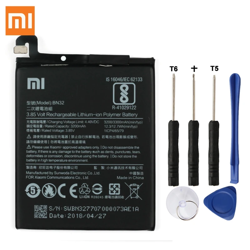 Xiao Mi оригинальная запасная батарея BN32 для Xiaomi аутентичная телефона 3300