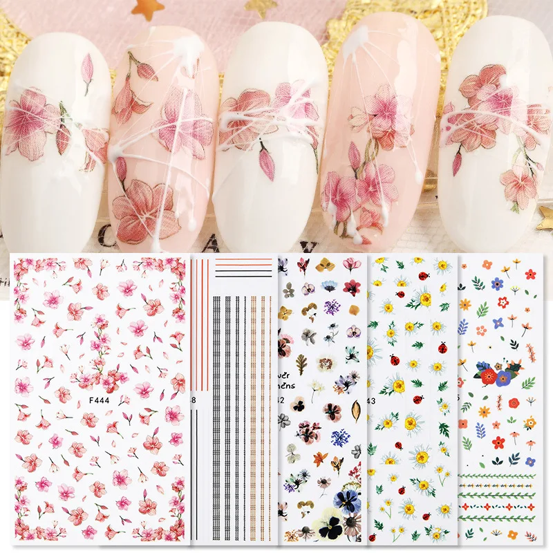 3D-Наклейки для ногтей с цветами вишни 2 шт. | Красота и здоровье