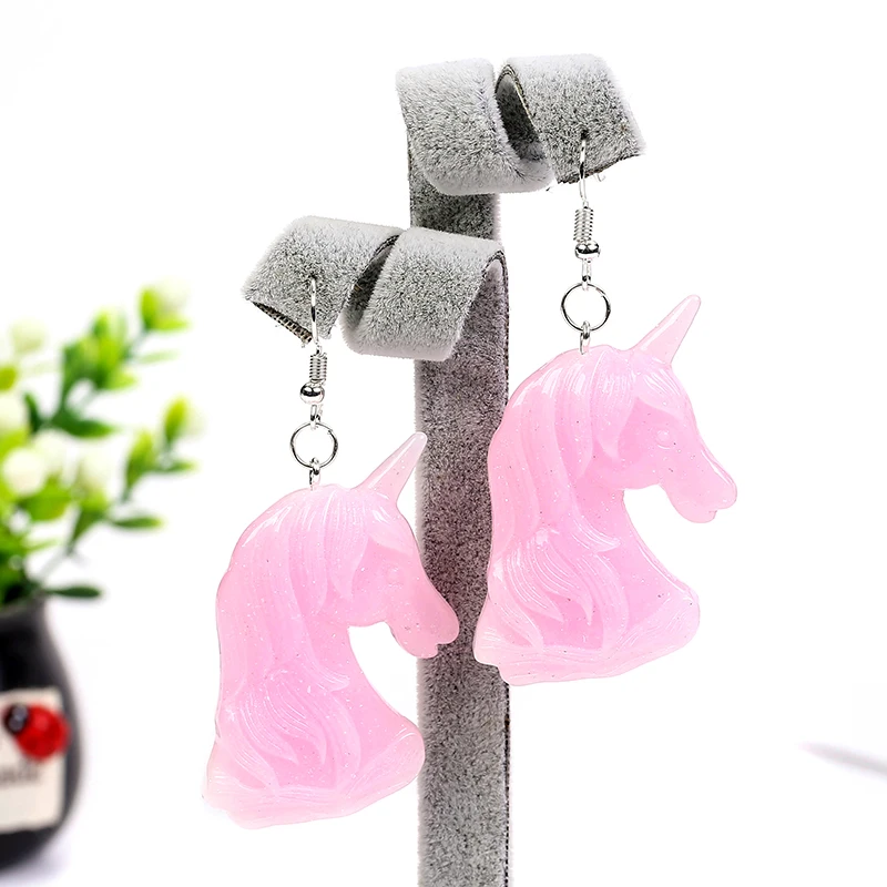 1 пара модные серьги капельки с градиентом единорога полимерная серьга для