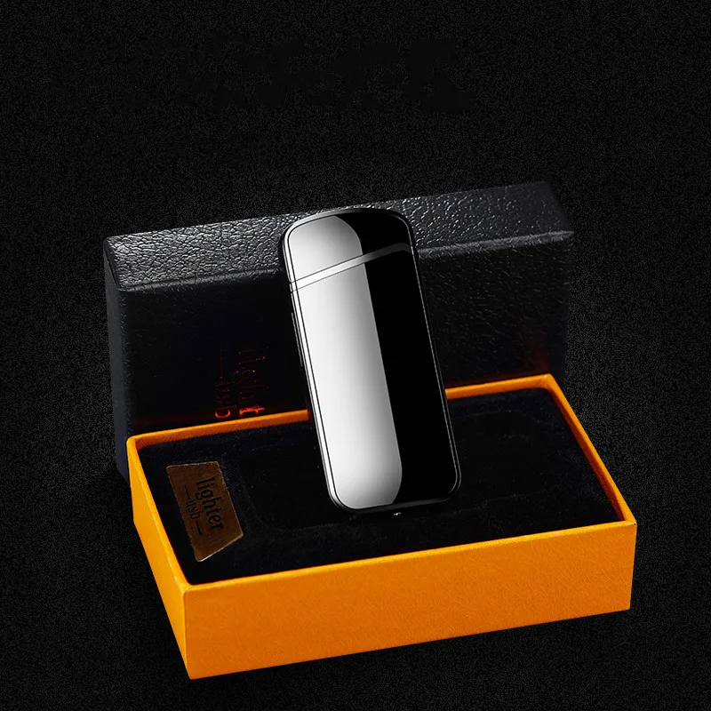 Сенсорный ветрозащитный usb зарядка сенсорный индукционный двойной дуги зажигалки импульсный плазменный прикуриватель гаджеты для мужчин