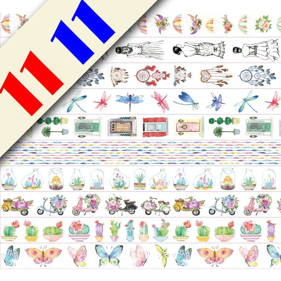 10 новых Дизайнов! Цветы/девушки/дракон/бабочка шаблон японский Васи декоративный