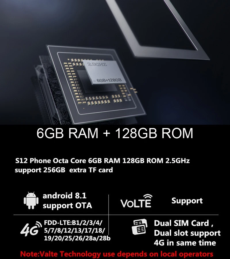 Conquest S12 смартфон 5 99 &quotFHD Экран Android 8 1 MTK6763 Octa Core 6 ГБ Оперативная память 128 Гб
