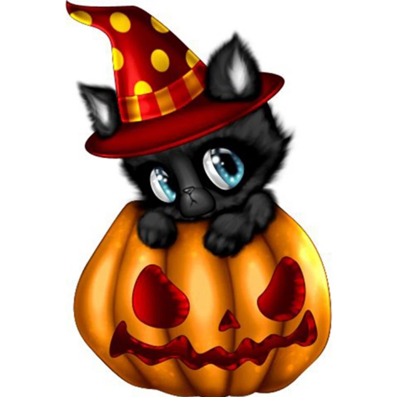 Christmas Diamond Cartoon Cat Painting Embroidery Image Drill Round Full Rhinestone | Дом и сад