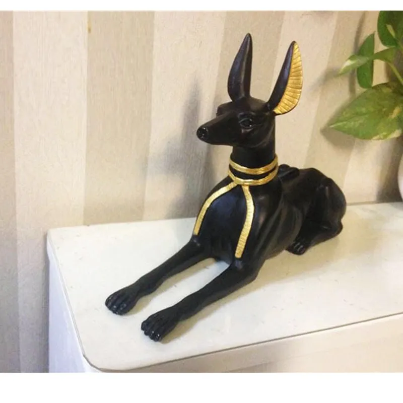Статуэтки из смолы Anubis God египетская собака Бог миниатюры статуя для винтажного домашнего декора креативные ремесла подарки R1304