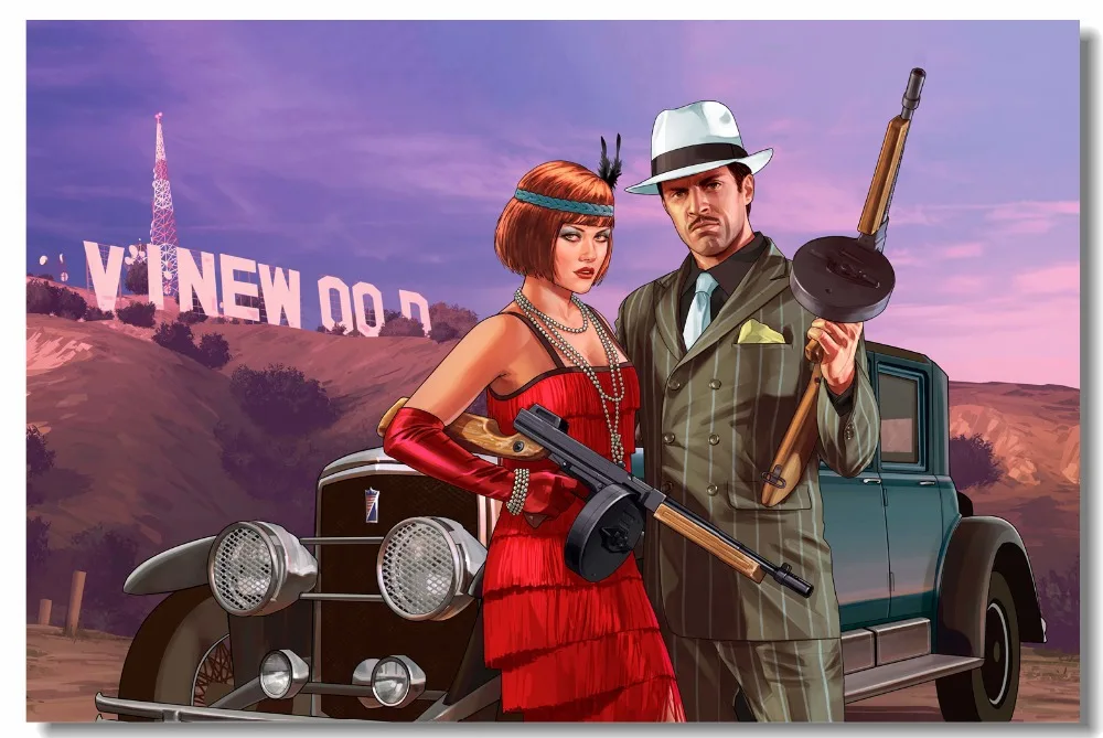 Настенная картина на заказ Постер Grand Theft Auto Vice City GTA V 5 Game настенные наклейки обои