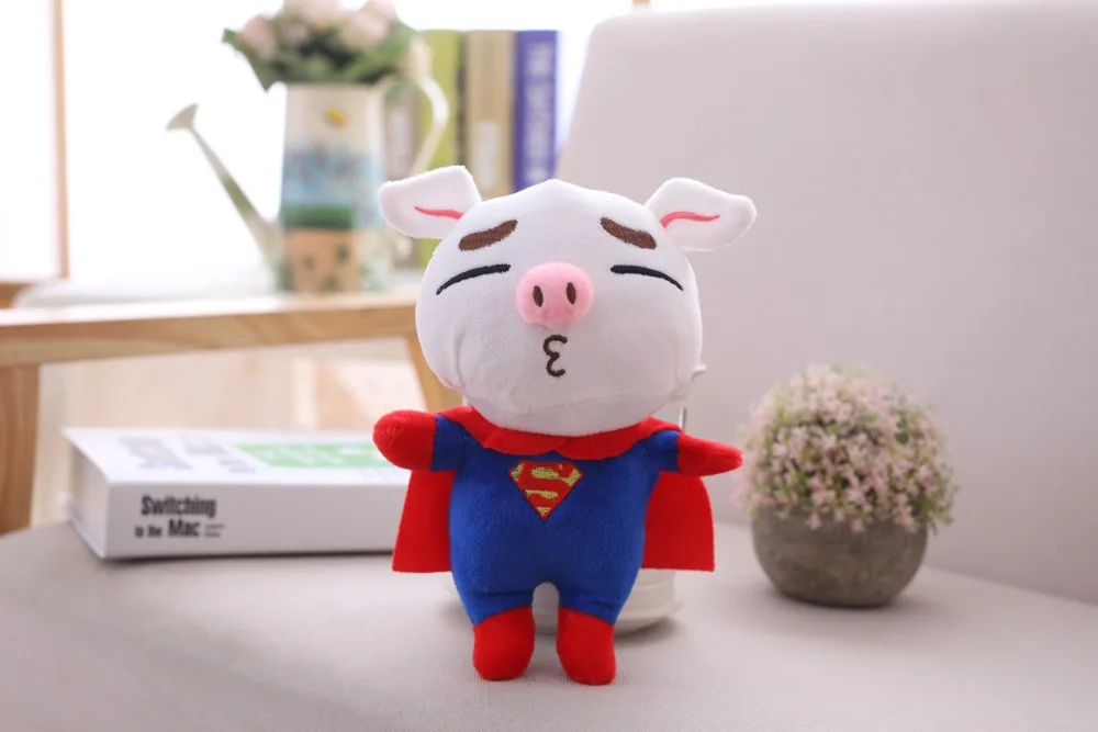 Kawaii Marvel Pig Avengers Piglet супергерой мини кукла стежка Мягкий брелок Подвеска на рюкзак