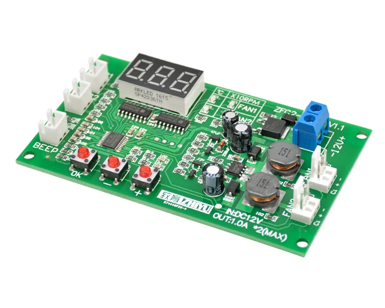 12V Dual Ways 3-Провода вентилятор интеллигентая(ый) цифровой Температура Термостат Регулятор Скорость контроллер