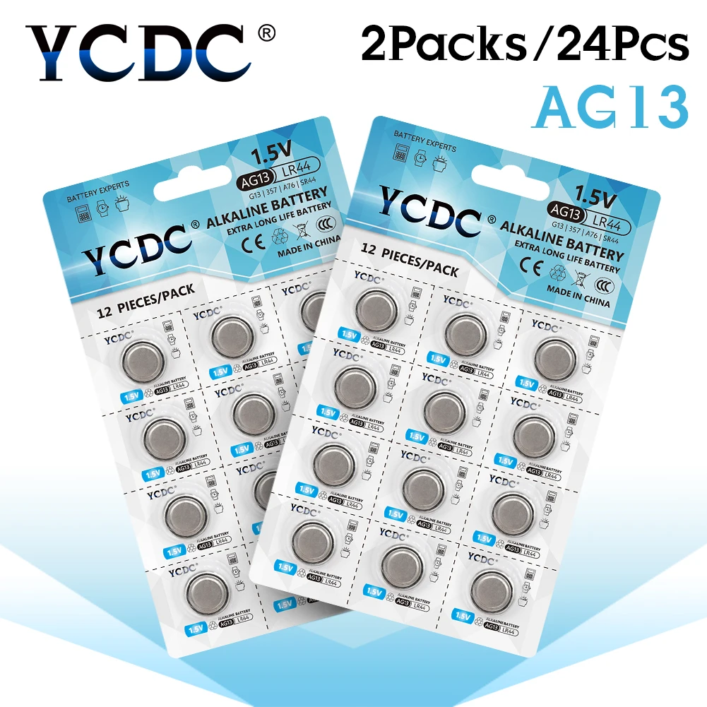 YCDC 1,5 V 3В AG13 357A LR44 SR44SW SP76 L1154 CR2032 DL2032 5004LC KL2032 Батарея ячейки Батарея для часов