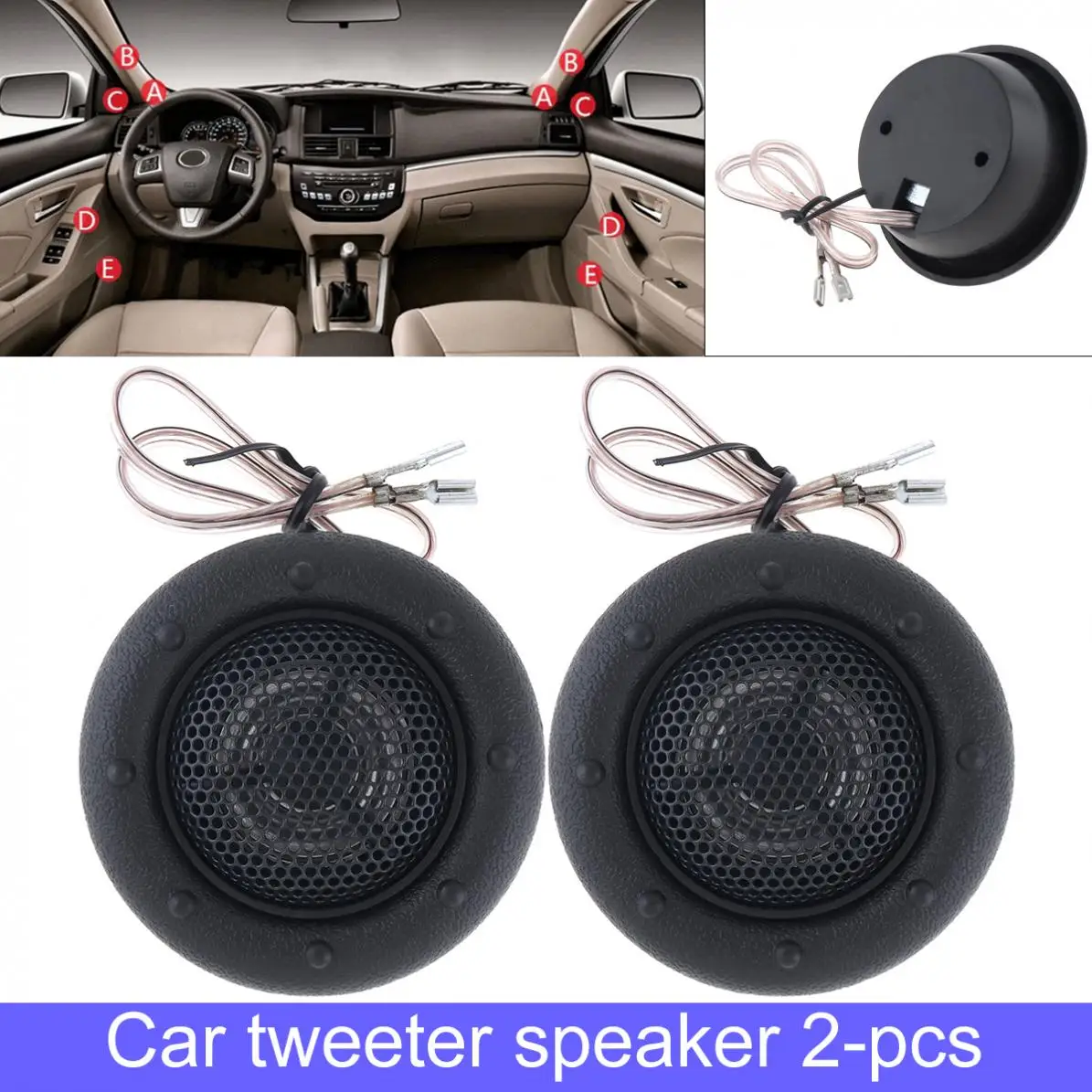 

1Pair 150W Durable Universal High Efficiency Mini Half-Dome Car Tweeter Speakers for Car Audio System