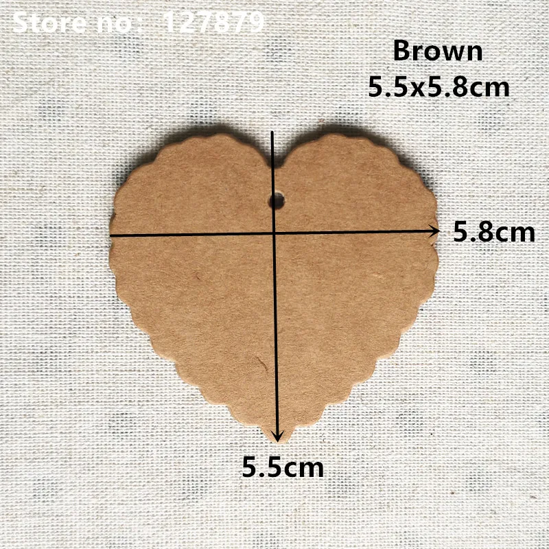 Brown 5.5x5.8cm 100 шт 2 размера ценник в форме сердца этикетки для одежды DIY ручной работы из крафт-бумаги открытки свадебные сувенирные бирки DIY бирки Вечерние - Цвет: Brown 5.5x5.8cm