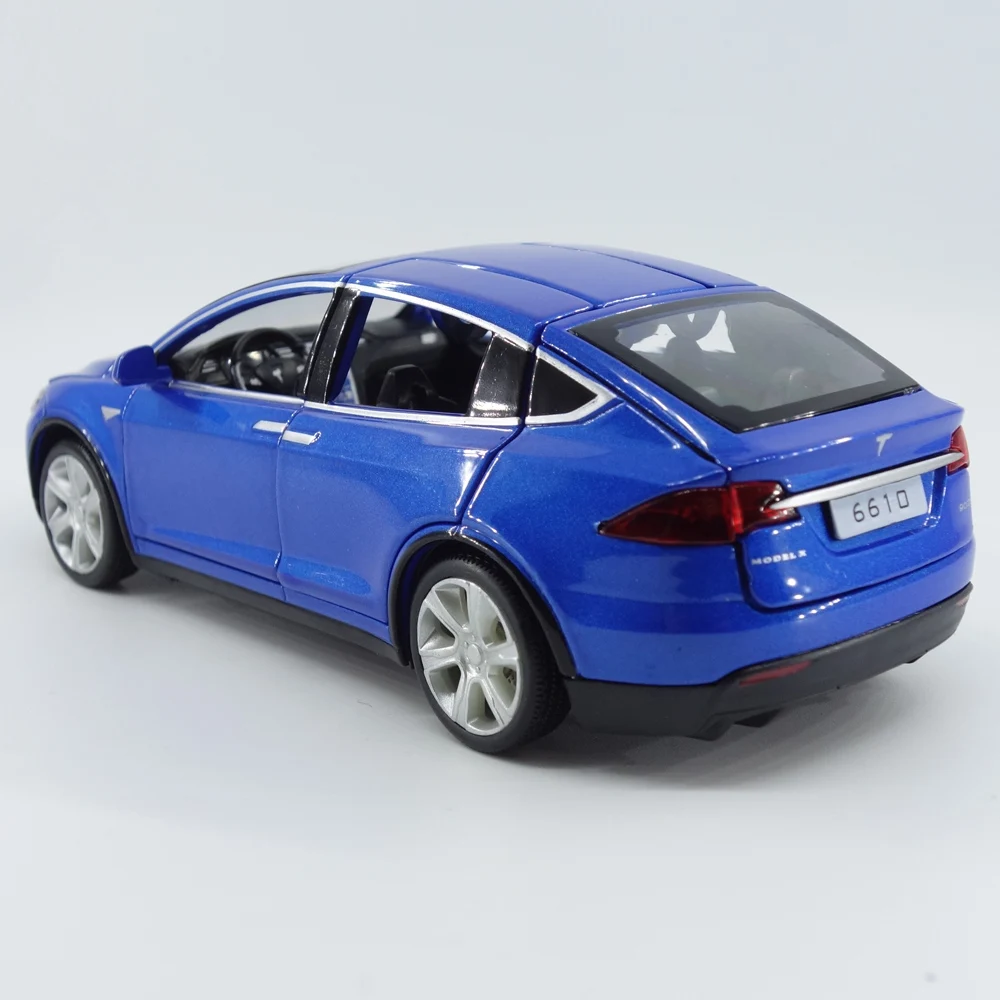 Модель автомобиля Tesla Model X из сплава 1:32 с электронной игрушкой имитацией света и