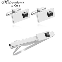 meirenpeizi french shirt square cylinder men jewelry unique wedding groom men high quality cuff links business clips cufflinks