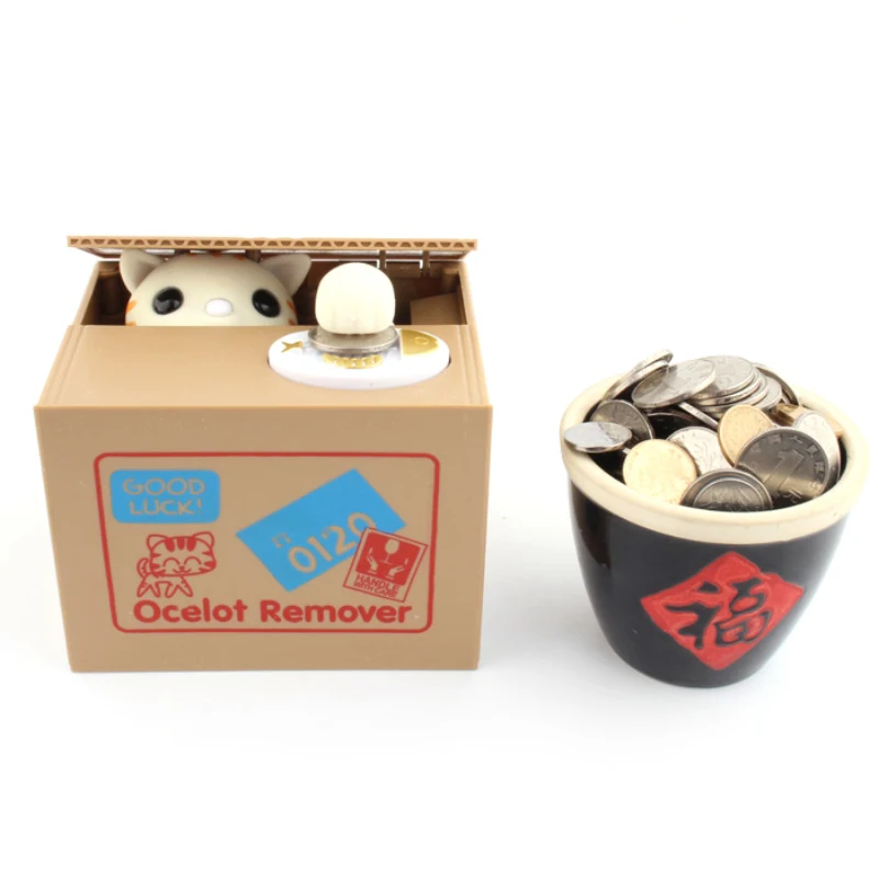 Cat Money Bank Panda Thief Money Boxes Toy Piggy Banks Kids Piggy Banks Automatic Stole Coin Piggy Bank Money Saving Box