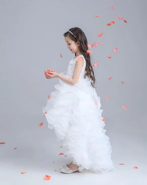 2017 розничная продажа кружевное платье с цветами для девочек красивое детское