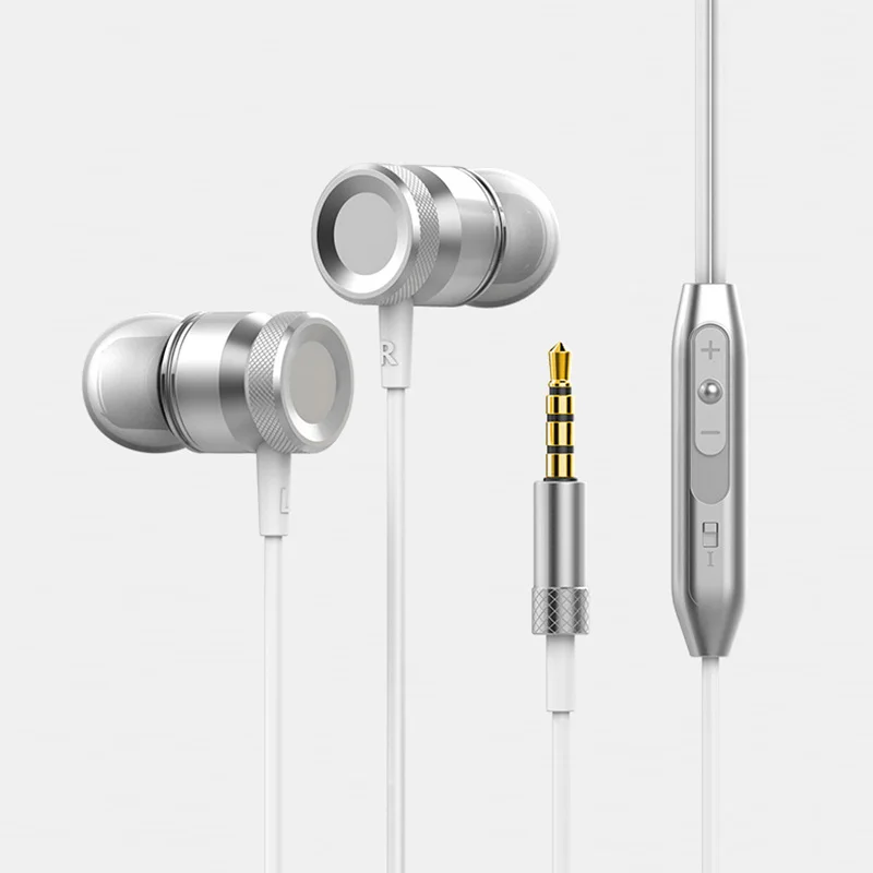 Универсальный регулятор баса металлический In-ear головной телефон бег объемный