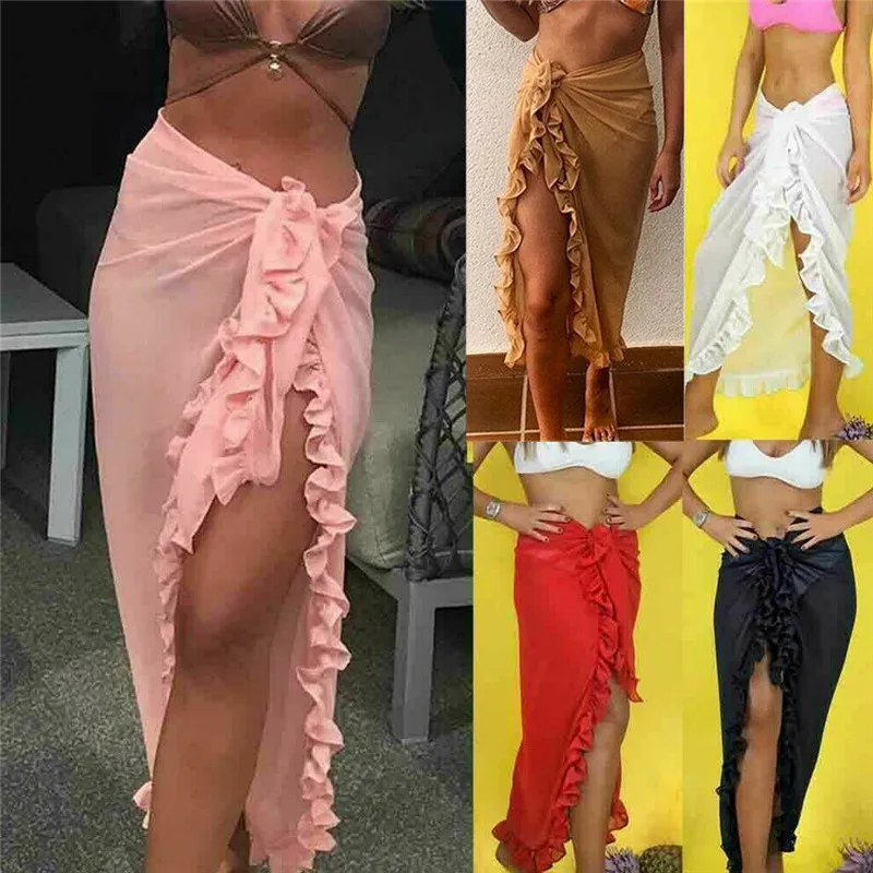 

Women Beach Short Wrap Skirt Mesh Holiday Skirt
