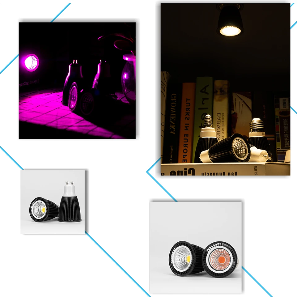 10 шт светодиодный Spotlight GU10 MR16 E27 E14 5 W 7 W 9 W 12 W AC220V 120 градусов Полный лампа полного спектра светодиодный удара Bombillas Теплый/натуральный/холодный белый