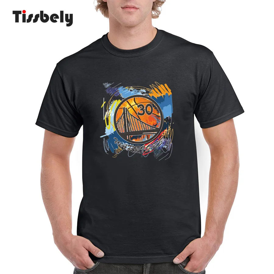 Tissbely T-shirt Design Colorful Warrios Fans Graphic Tee Shirts Men Short Sleeve Round Neck Navy Blue White Cool Tops | Мужская одежда