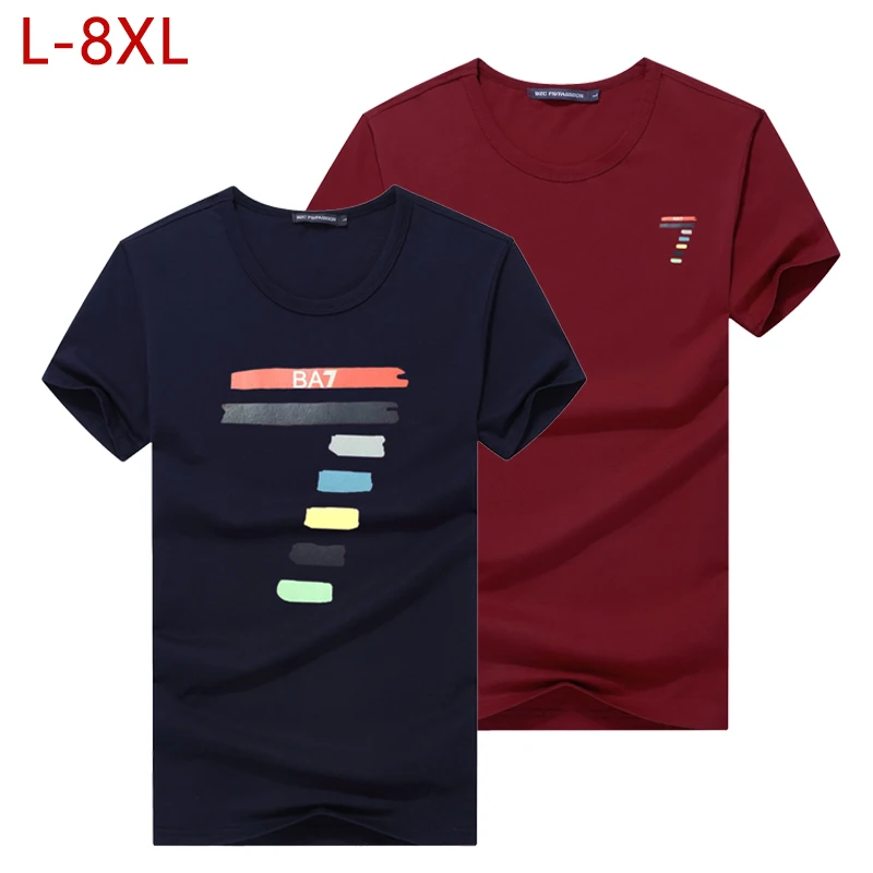 Тонкая хлопковая Летняя мужская футболка L 8XL большого размера 12 цветов