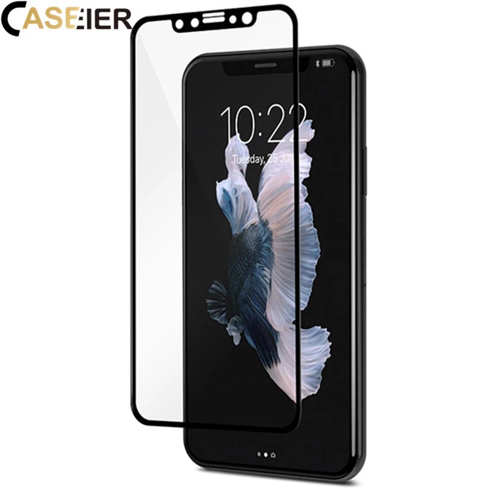 Caseier 5D закаленное стекло для iPhone X 6 6s 7 8 Защитная пленка экрана Galss 6S Plus 5 5S SE