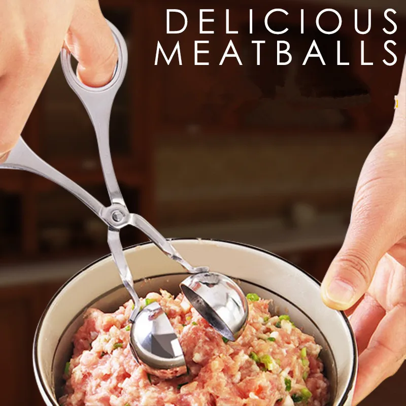 1 шт. кухонные принадлежности Meatball Maker Удобная Фаршированная Фрикаделька самодельный лед кремовые шарики ложка мясо рис фиксатор в виде шарика из нержавеющей стали