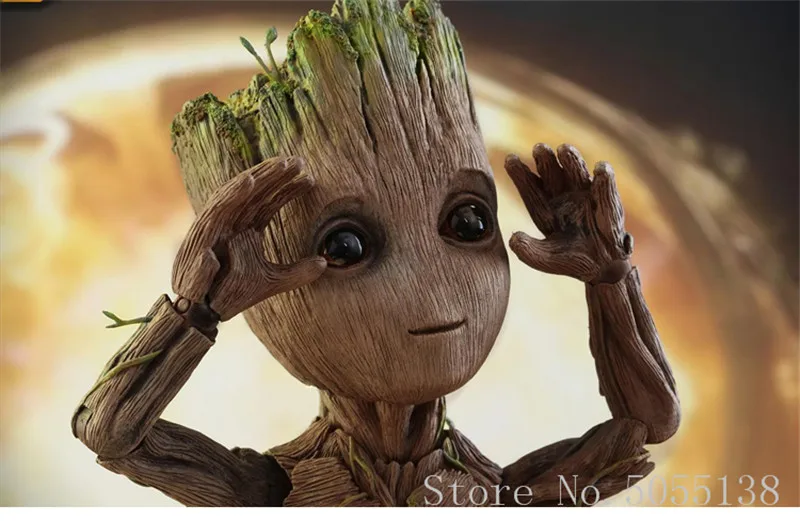 Горячие игрушки Marvel Groot Guardians of The Galaxy Мстители 1:1 милый ребенок дерево человек BJD Суставы подвижные фигурки игрушки 26 см